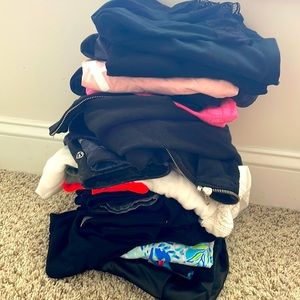 Multiple leggings and crop tops. All size small and medium. Some never worn.